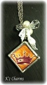 Image of 1x1 Diamond shape Crown Solder Charm