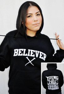 Image of  045-BELIEVER/YOUNG AND FREE-UNISEX HOODIE