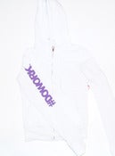 Image of #DO WORK. Hoodie (White & Purple)
