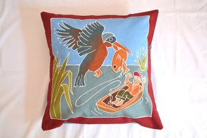 Image of Boys Safari Fish out of water Handpainted kids cushion