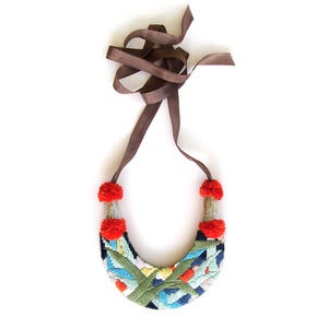 Image of Forest Necklace, hand-embroidered