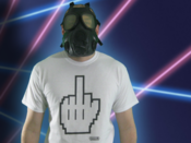 Image of 8ight Bite Middle Finger Tee- White/Grey