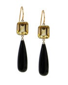 Image of " New " Kara Ackerman <i> Elizabeth <i/> Black Onyx and Enerald Cut Citrine Earring