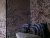 Image of MARINE/GREY PRINTED VELVET