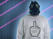 Image of 8ight Bite Middler Finger Crew-White