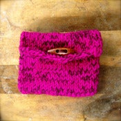 Image of Pretty in Purples Hemp and Yarn Knit Purse