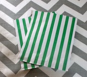 Image of Green Candy Stripe Bags