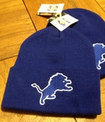 Image of VINTAGE DETROIT LIONS DARK BLUE BEANIE TOQUE BY LOGO 7