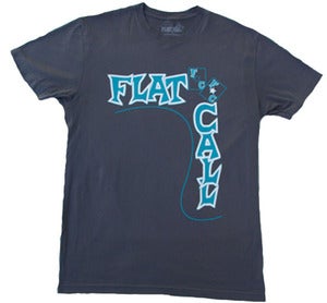 Image of <b>FLATCALL CARDS</b><br> TAHITI BLUE/WHITE ON HEAVY METAL POKER T-SHIRT