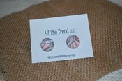 Image of Gray & Pink Fabric Covered Button Earrings - with a FREE ring!