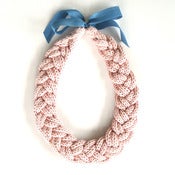 Image of Plait Necklace, hand-knitted - Pale Pink