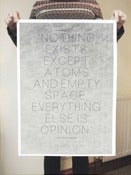 Image of Nothing exists except atoms and empty space.