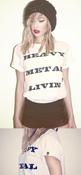 Image of Heavy Metal Livin' skull studded sleeves tee