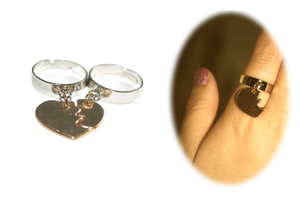 Image of Cute "You Have My Heart" Connected Rings