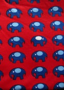 Image of Red elephants organic interlock (by half metre)