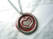 Image of Valentine painted heart color of your choice Wax seal necklace by Ritzy Misfit