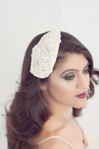 Image of Tear drop alencon lace bridal hat