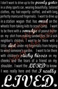 Image of "I really lived" Quote by Majorie Hinckley (printable JPEG file)