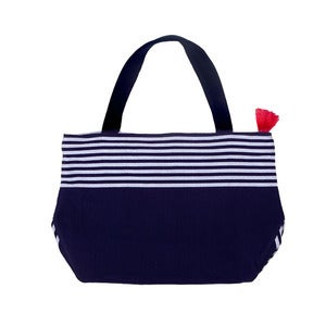 Image of Market Tassel Bag Navy/White