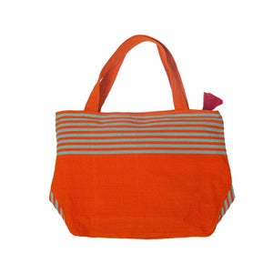 Image of Market Tassel Bag Orange/Aqua