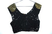 Image of BRAND NEW sass&bide 'metal rows' crochet bejewelled top