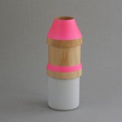 Image of Wood and Stoneware Vase pink