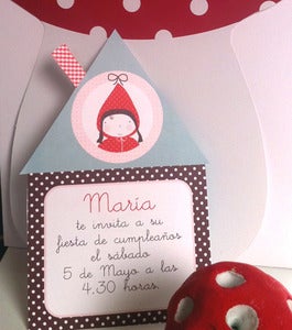 Image of Invitaciones cumpleaños personalizadas CAPERUCITA-Customized cards