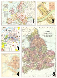Image of Vintage map postcards