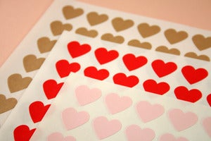 Image of 108 Heart stickers - Envelope Seals