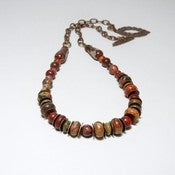 Image of Handmade Beaded Jasper Stone Necklace