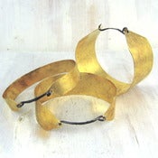 Image of deco cuff, oxidized silver and brass