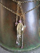 Image of Citrine Pink Tourmaline Dangly Necklace