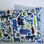 Image of Blue Retro Zoo Cushions