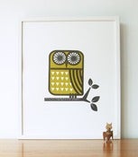 Image of roddy the owl screenprint