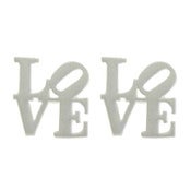 Image of love stud earrings (matte silver)