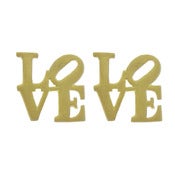 Image of love stud earrings (matte gold)