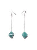 Image of "Prism" Floating Stone Earrings- Green