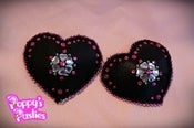 Image of Black, Pink & Silver Heart Shaped Pasties