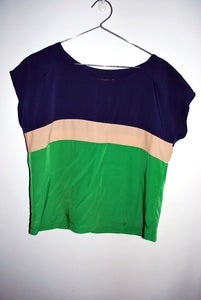 Image of BRAND NEW Zara Basic colour block silk top