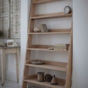 Image of Daisy Hardcastle Raw Oak Large Shelf Ladder and  The smaller quirky Oak Shelf Ladder