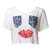 Image of Alien Face Applique T (white)