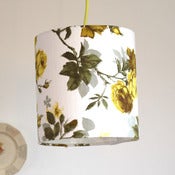 Image of Symli Yellow Rose Barkcloth Shade