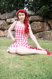 Image of 'Kitty' dress - red and white check 