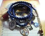 Image of ♥ Boho Couture Leather Wrap Bracelet ♥ COBALT BLUE ~ Alice in Wonderland