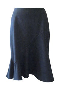 Image of Zigzag Tulip Skirt in Espresso Plaid Suiting