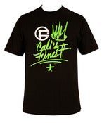Image of Script T-Shirt - Black and Green