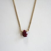 Image of tiny solitaire necklace-ruby/emerald