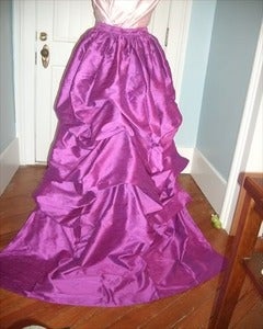 Image of Neo Victorian Bustle Skirt Taffeta or Silk