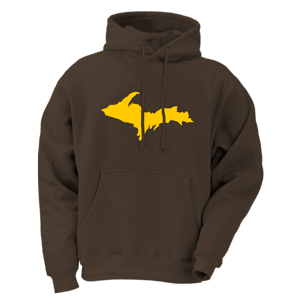 Image of Upper Peninsula Hoodie - Brown / Gold