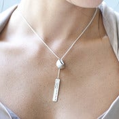 Image of sterling silver fortune cookie lariat 18"
